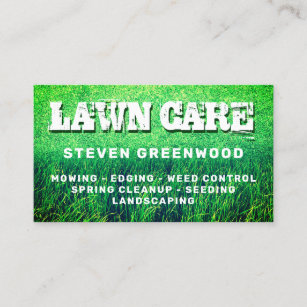 Grass cut lawn care business card