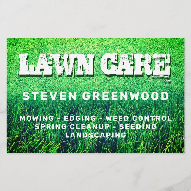 Grass cut lawn care flyer (Front)