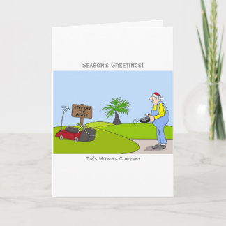 Grass Cutting Service Customisable Christmas Card