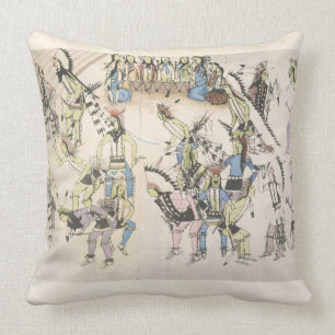 Grass dance (ink on paper) cushion