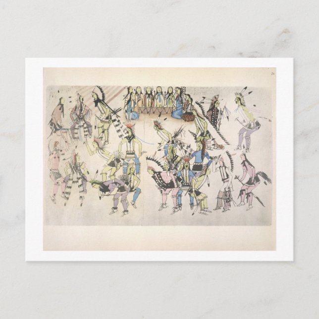 Grass dance (ink on paper) postcard (Front)