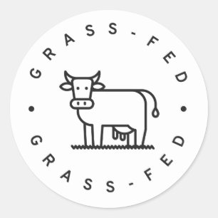 grass-fed classic round sticker