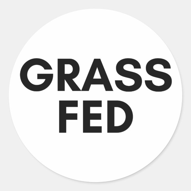 grass fed classic round sticker (Front)