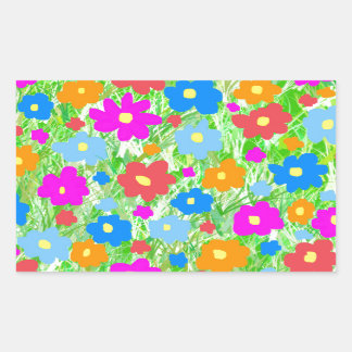 Grass FlowerPower Rectangular Sticker