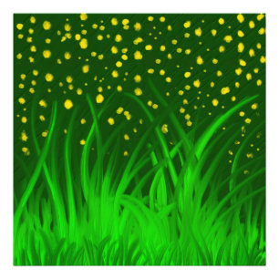 Grass flowers painting photo print