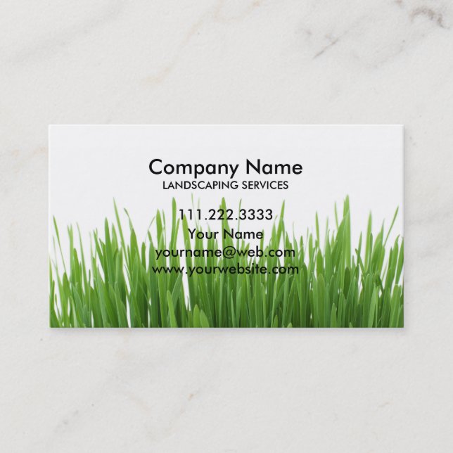 Grass Garden Lawn Care and Landscape Business Card (Front)