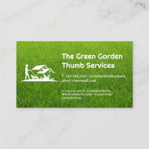 Grass Gardener Cutting Lawn Business Card