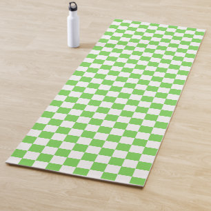 Grass green checkered yoga mat