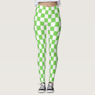 Grass green chequered leggings