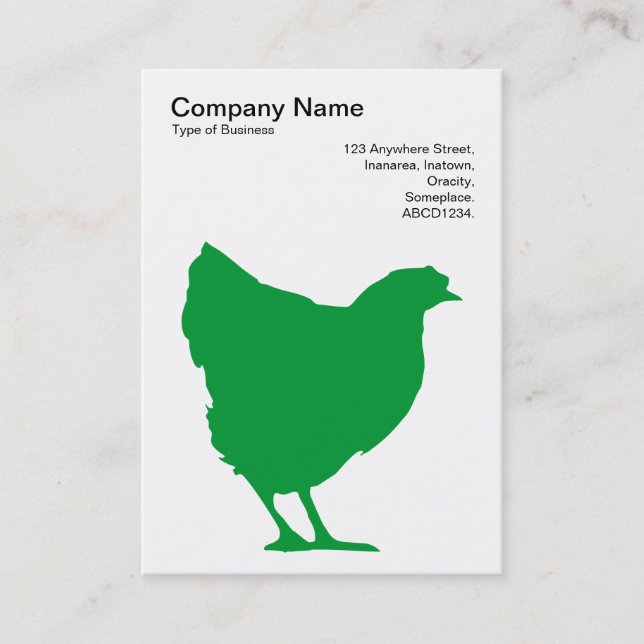 Grass Green Hen Symbol - Black on White Business Card (Front)