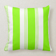Grass Green Reversible Candy Stripe & Solid Pillow
