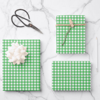 Grass Green Simple Plaid Wrapping Paper Sheet