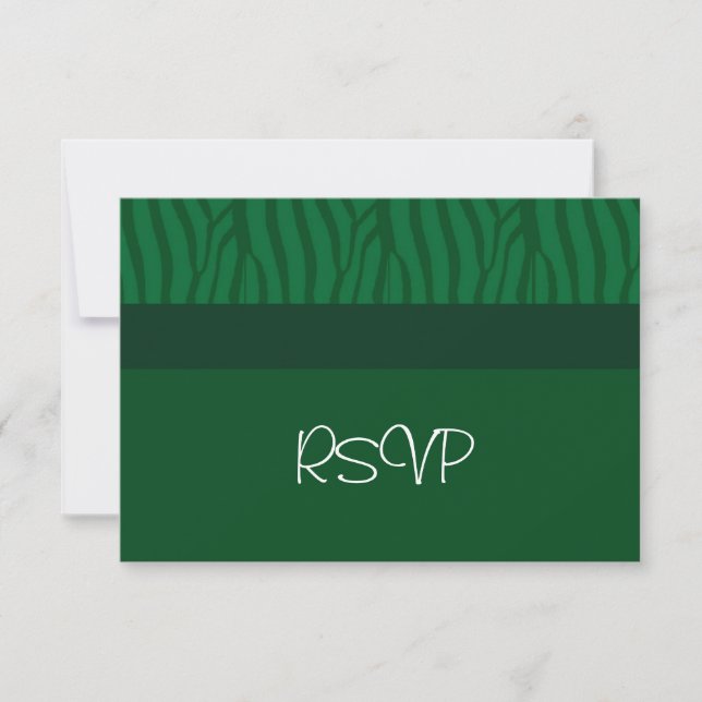 Grass Green Wedding RSVP Card (Front)