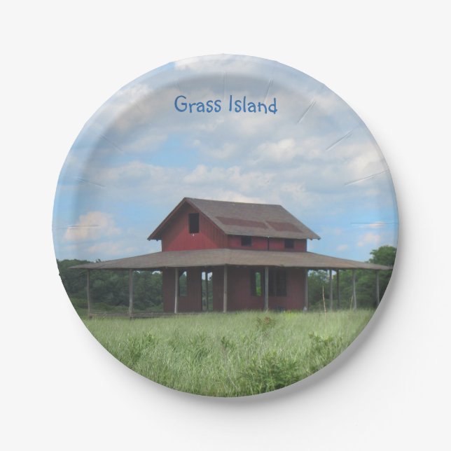 Grass Island Paper Plate (Front)