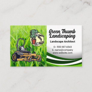 Grass   Lawn Mower   Landscaping Tools Business Card