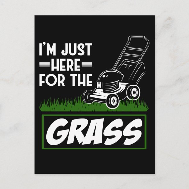 Grass Mowing Lawn Care Funny Lawn Mower Postcard (Front)