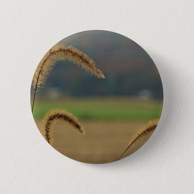Grass Seed Stalks 6 Cm Round Badge (Front)