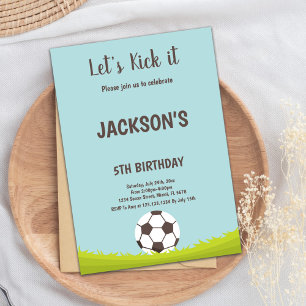 Grass Soccer Birthday Invitations