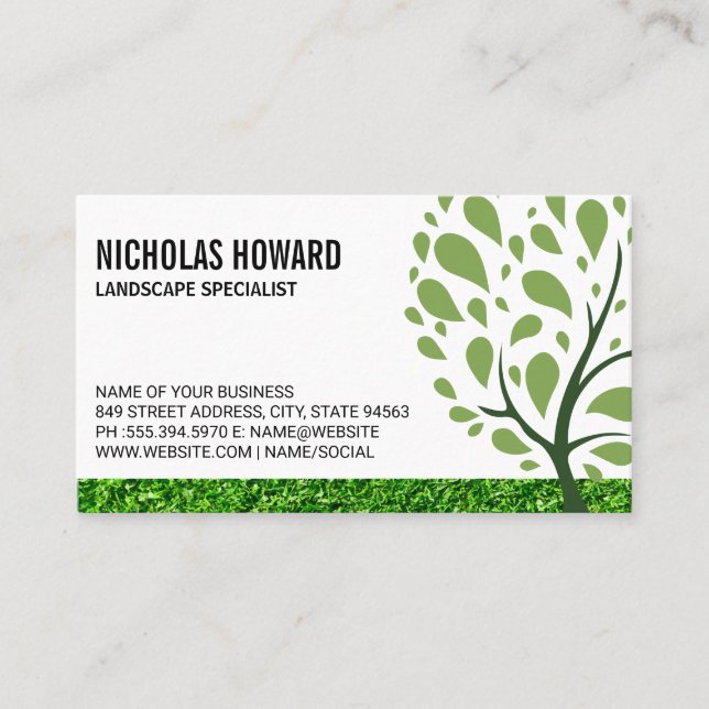 Grass | Stylised Tree Business Card (Front)