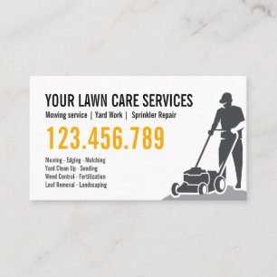 Grass Yard Lawn Mowing Care Gardening Landscaping Business Card