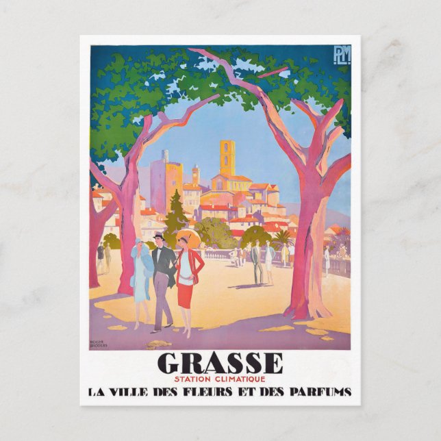 Grasse France vintage travel Postcard (Front)