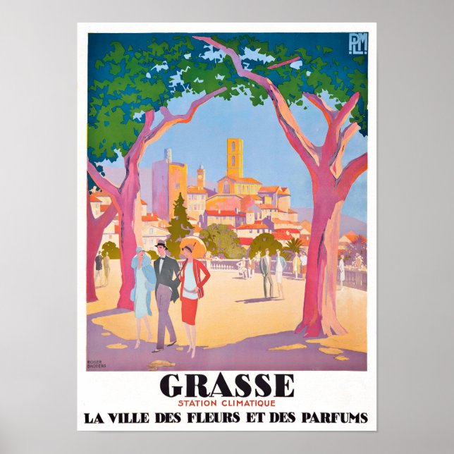 Grasse France vintage travel Poster (Front)