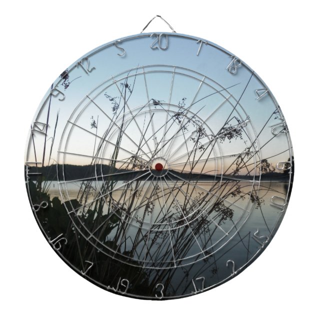 Grasses at lake Sunset Dartboard (Front)