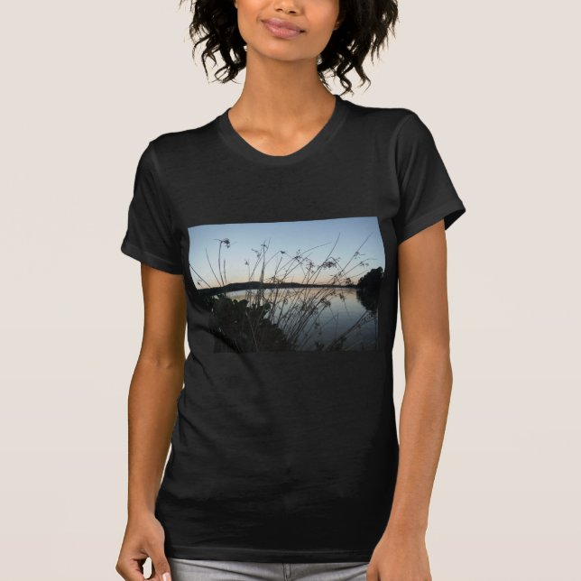 Grasses at lake Sunset T-Shirt (Front)