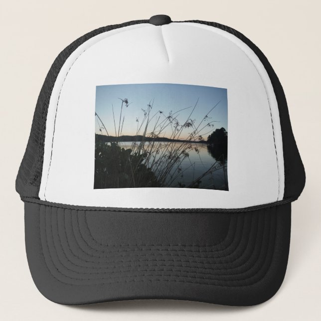 Grasses at lake Sunset Trucker Hat (Front)