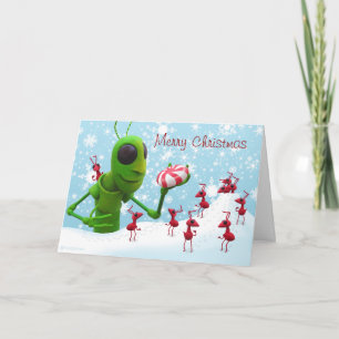 Grasshopper and Ants Christmas Card