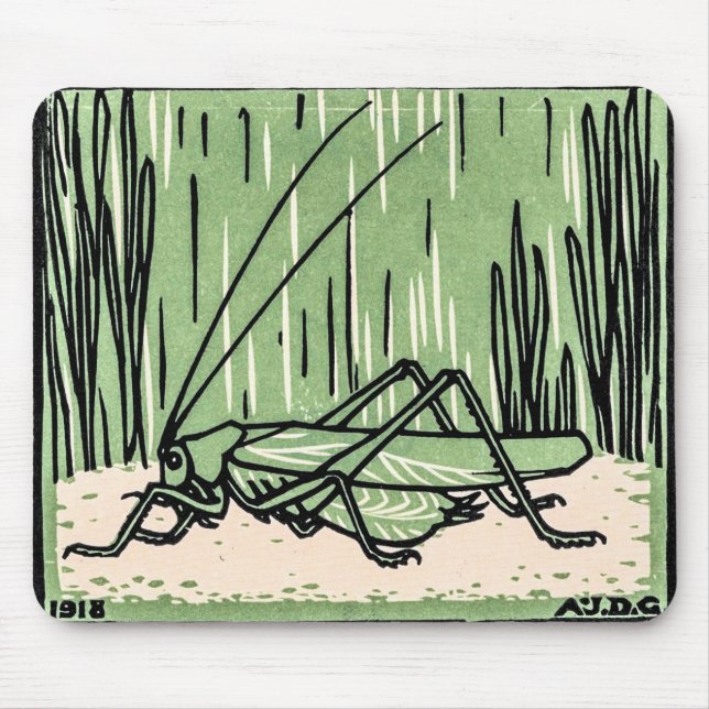 Grasshopper by Julie de Graag  Poster Mouse Pad (Front)