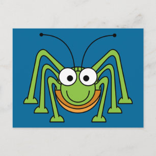 grasshopper cartoon postcard