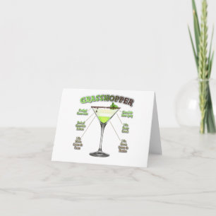 GRASSHOPPER Cocktail Recipe Art  Card