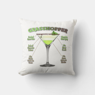 GRASSHOPPER Cocktail Recipe Art Cushion