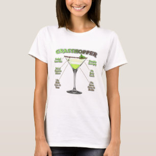 GRASSHOPPER Cocktail Recipe Art T-Shirt