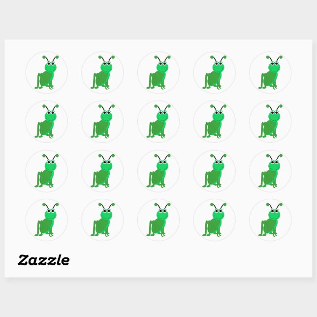 Grasshopper Design Classic Round Sticker (Sheet)