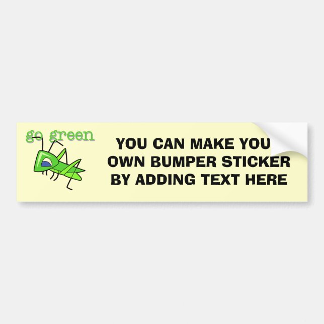 Grasshopper Go Green T-shirts and Gifts Bumper Sticker (Front)
