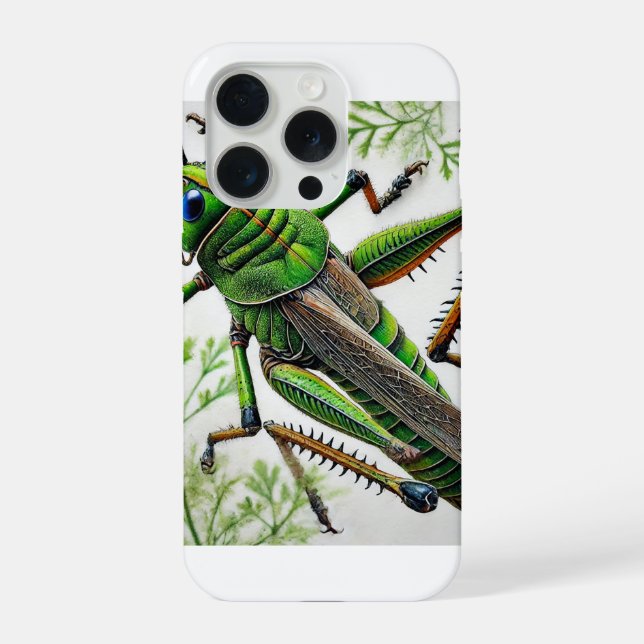 Grasshopper in natural environment 251024IREF222 - iPhone Case (Back)