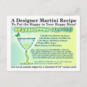 Grasshopper Martini Recipe Postcard