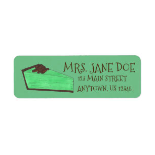 Grasshopper Pie Slice St. Patrick's Green Dessert Return Address Label