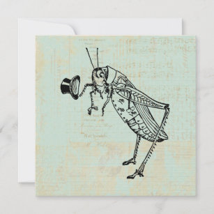 Grasshopper with Top Hat Holiday Card
