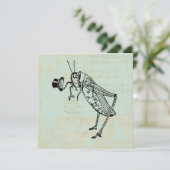 Grasshopper with Top Hat Holiday Card (Standing Front)