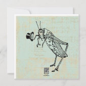 Grasshopper with Top Hat Holiday Card (Back)