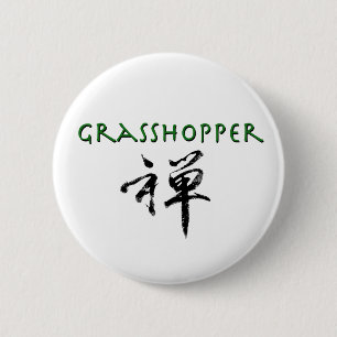 Grasshopper with "Zen" symbol 6 Cm Round Badge
