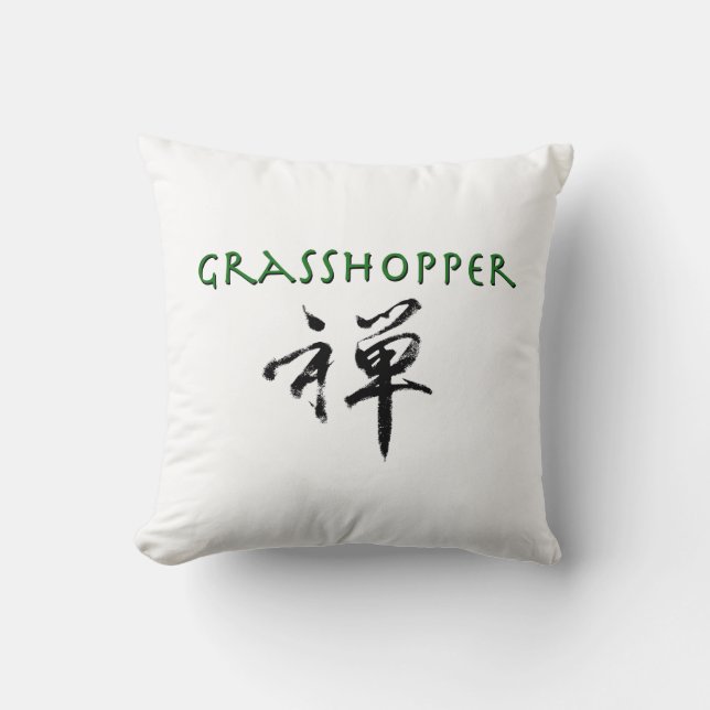 Grasshopper with "Zen" symbol Cushion (Front)