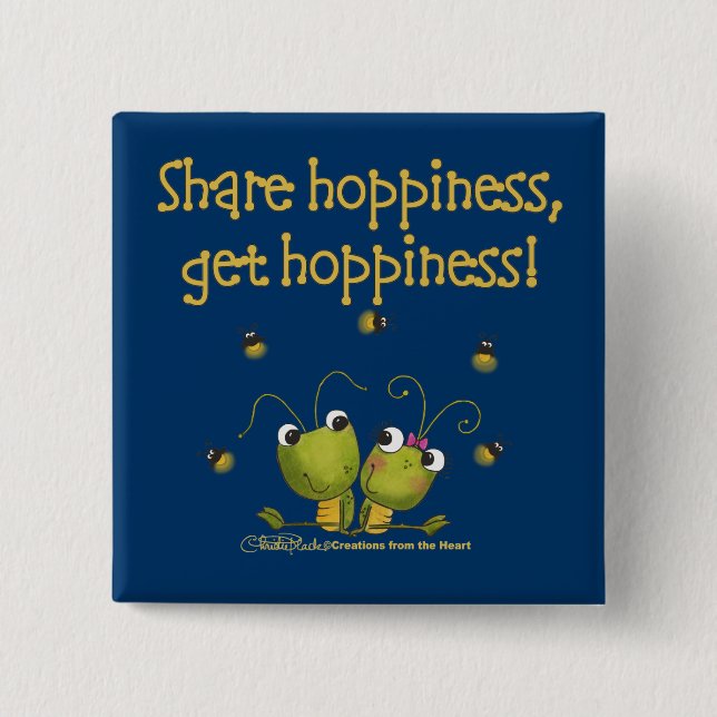 Grasshoppers Share Hoppiness 15 Cm Square Badge (Front)