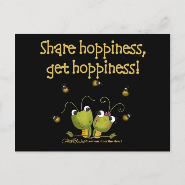 Grasshoppers Share Hoppiness Postcard (Front)