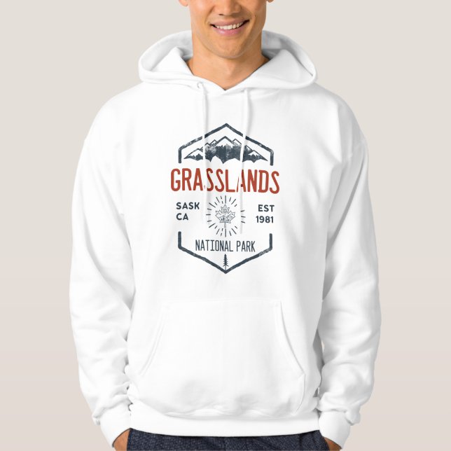 Grasslands National Park Canada Vintage Distressed Hoodie (Front)