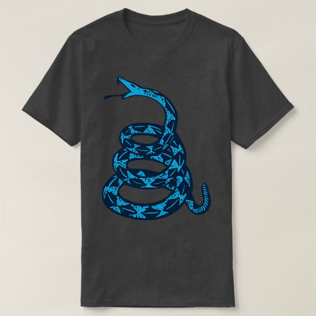 Grassless Blue Gadsden Snake T-Shirt (Design Front)