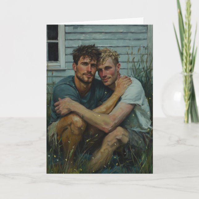 Grassy Embrace, Blue Siding Card (Front)